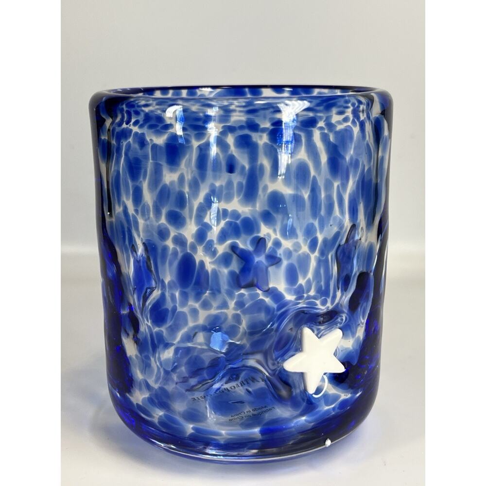 Anthropologie Icon Confetti Star Blue Juice Glass - Picture 3 of 5